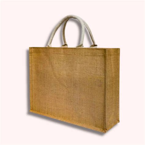 Extra Large Eco Friendly Natural Jute Shopping Bag With Cotton Handle