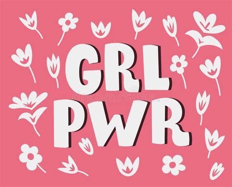 Potere Della Ragazza Di GRL PWR Frase Disegnata A Mano Dell Iscrizione