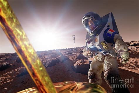 Astronauts On Mars Photograph By Detlev Van Ravenswaay Science Photo