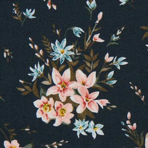 dark green-blue Liberty Fabrics flower bouquet fabric Fabric by Liberty ...