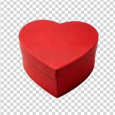 Caja de regalo en forma de corazón roja aislada sobre un fondo