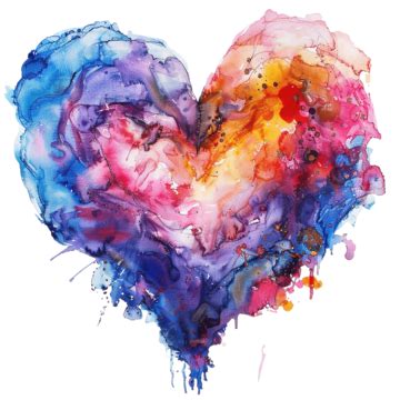 Abstract Watercolor Heart Painting Abstract Watercolor Heart PNG