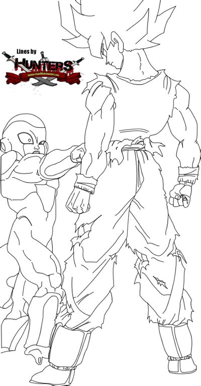 Goku Vs Freezer Lineart By Huntersfearda On Deviantart