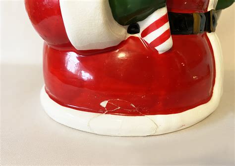 Vintage Ceramic Santa Cookie Jar Shafford Japan 1950s Retro Christmas