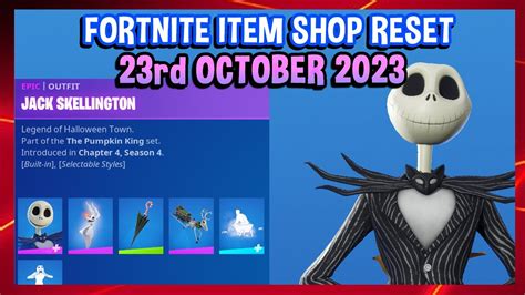 New Jack Skellington Bundle Fortnite Item Shop Reset 23rd October