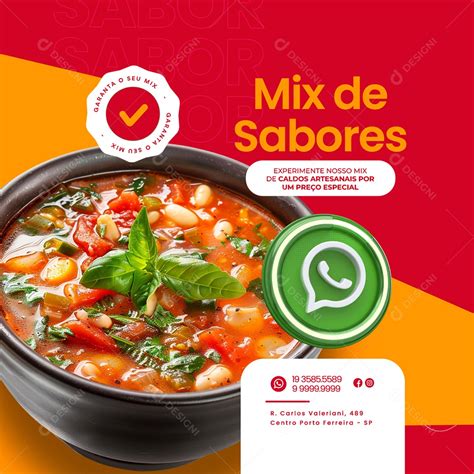 Mix De Sabores Experimente Nosso Caldos Artesanais Social Media Psd