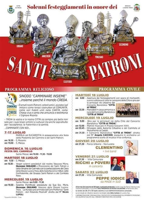 Citt Di Troia Fg Solenni Festeggiamenti In Onore Dei Santi Patroni