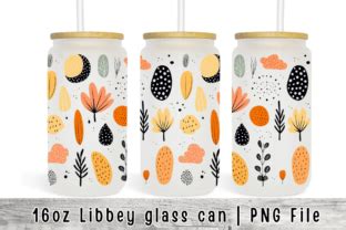 Boho 16 Oz Glass Can Wrap Sublimation Graphic By Sasikharn Creative