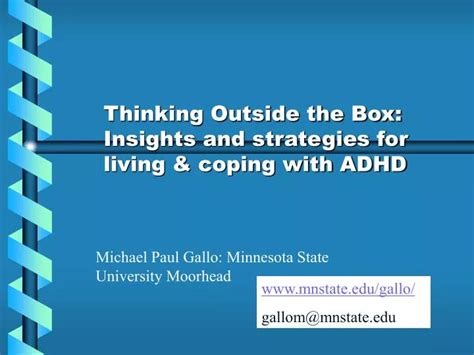 Ppt Thinking Outside The Box Insights And Strategies For Living