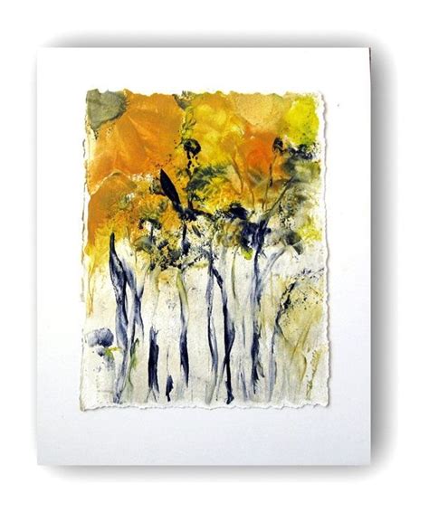 Original Abstract Painting Yellow Floral Mixed Media Encaustic Art