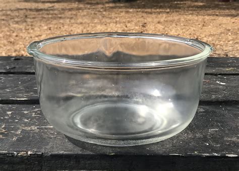 Large Clear Glass Mixing Bowl Fire King Ware Made In USA For Sunbeam