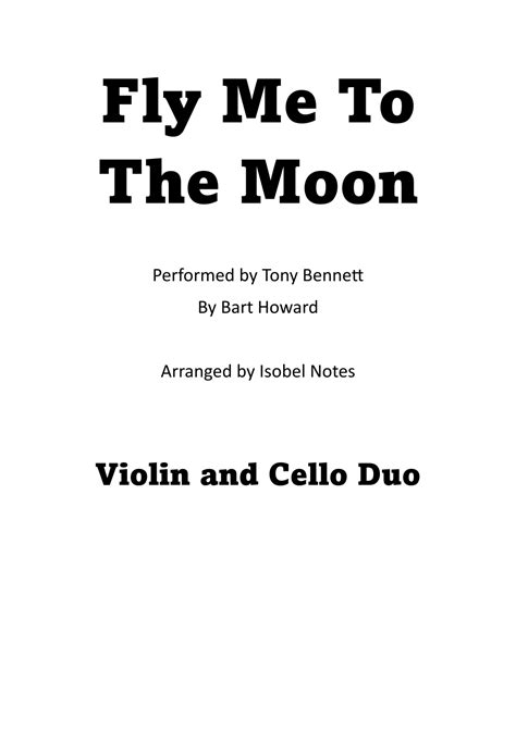 Fly Me To The Moon In Other Words Arr Isobel Notes Sheet Music