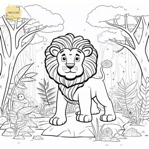 Puntillismo De Leones Para Colorear Gu A Creativa Y Bocetos