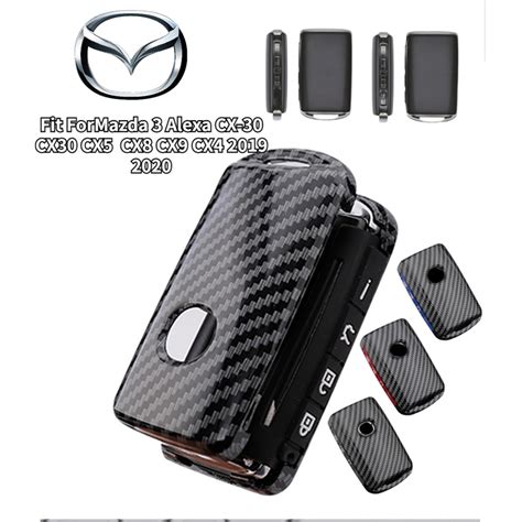 Mazda New Carbon Fiber Silicone Car Key Cover Case For Mazda 3 Alexa CX