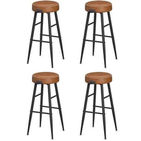 Tabouret Bar Industriel VASAGLE Lot de 4 Dossier Siège H73 cm