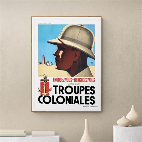 Affiche Engagez Vous Dans Les Troupes Coloniales 2 Affiche Vintage