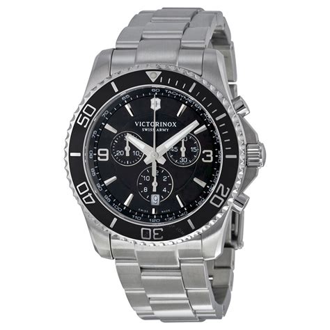 Victorinox Swiss Army Maverick Chronograph Black Dial Stainless Steel Mens Watch 241695