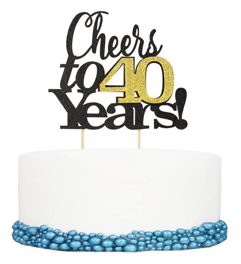 Buy Cheers To 40 Years Happy Birthday Cake Topper 40th Anniversary