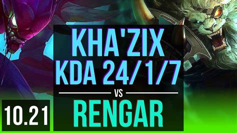 Khazix Vs Rengar Jungle Kda 24 1 7 11 Solo Kills Legendary 300