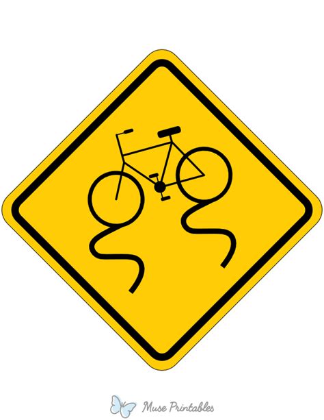 Printable Bicycle Slippery When Wet Sign