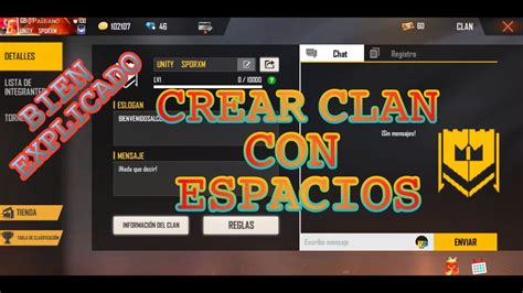 Como Crear Un Clan Y Poner El Nombre Con Espacio En Freefire Youtube