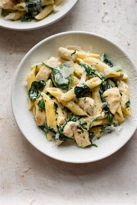 Creamy Chicken Spinach Pasta • Salt And Lavender