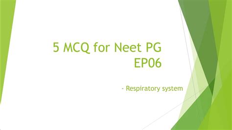 5 Mcq For Neet Pg Ep06 MUST KNOW TOPIC NEET PG 2024 Neetpg