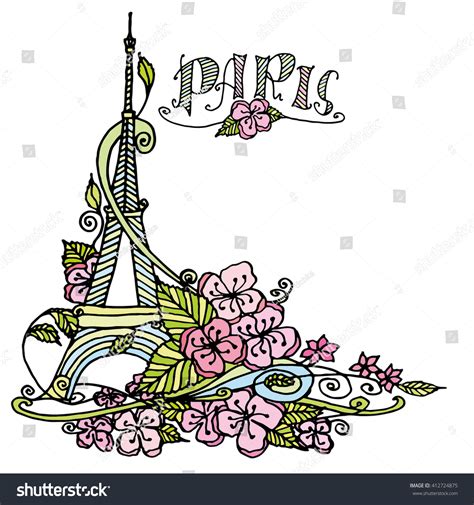 Paris Doodle Stock Vector Royalty Free 412724875 Shutterstock