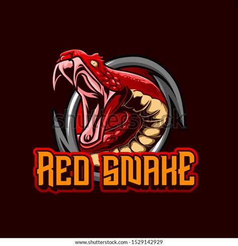 Red Snake Mascot Logo Badge Stock Vector Royalty Free 1529142929