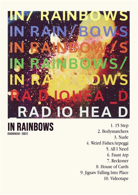 In Rainbows Radiohead Minimalistic Poster Music Poster Radiohead Songs Music Poster Ideas