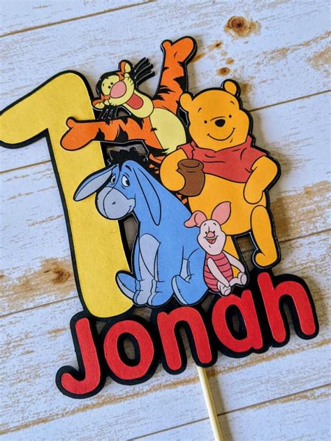 Winnie The Pooh Cake Topper Winnie Cake Topper Personalized Etsy