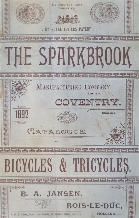 Sparkbrook Catalogus 1892 Engels Met Nederlandse Bijlage De Oude Fiets