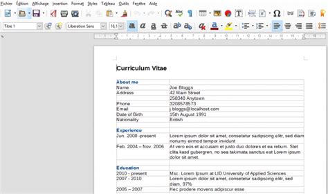 Modele Cv Coursinfo Fr