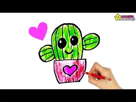 Como desenhar um Cacto Fofo Kawaii FÁCIL PASSO A PASSO How to draw a