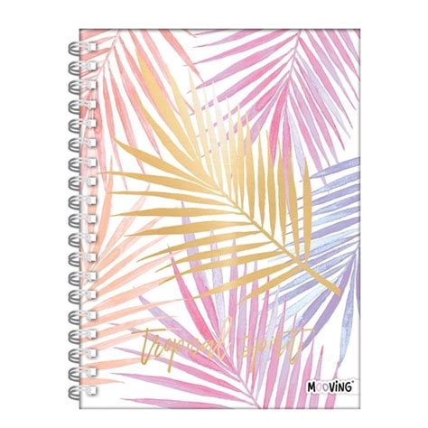 CUADERNO 16X21 ESPIRAL TAPA DURA 80 HJS MOOVING TROPICAL