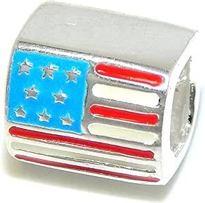 Amazon Icyrose Solid Sterling Silver Two Sided American Flag