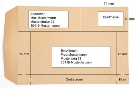 Din A Brief Und Beschriftung Vorlagen Lebenslauf Briefumschlag