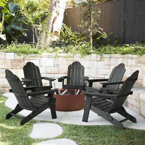 Reviews For Lue Bona Recycled Black Hdps Folding Plastic Adirondack