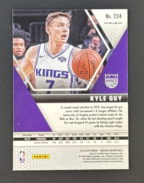 Panini Mosaic Rookies Reactive Blue Prizm Kyle Guy Rc