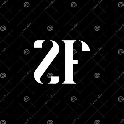 Zf Z F Letter Logo Design Initial Letter Zf Uppercase Monogram Logo White Color Zf Logo Z F