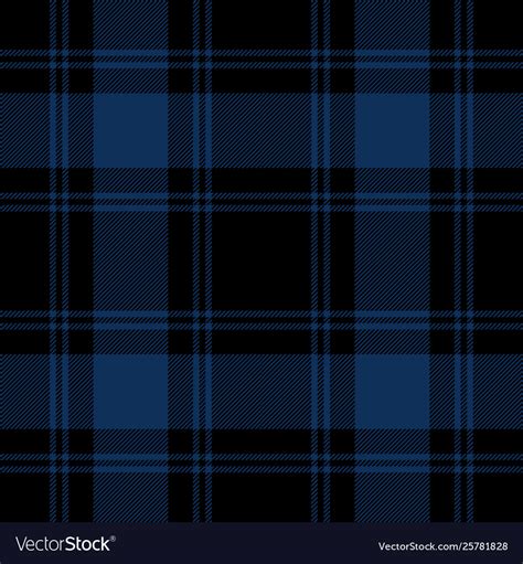 Blue And Black Tartan Plaid Seamless Pattern Vector Image