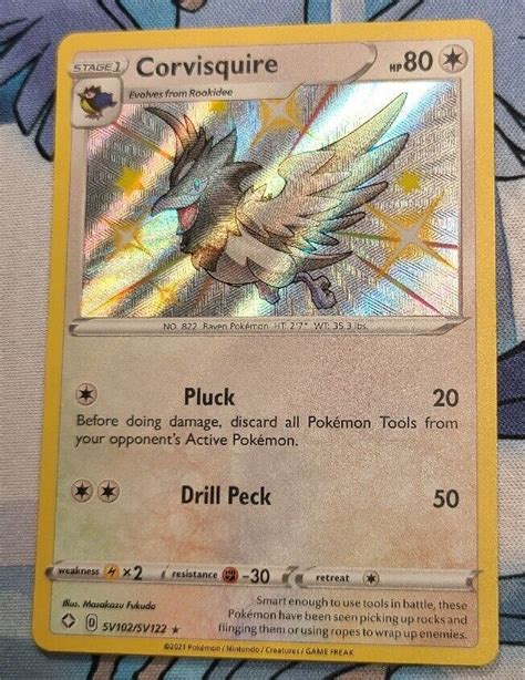 Pokémon Tcg Corvisquire Shining Fates Sv102sv122 Shiny Holo Rare Nm Ebay