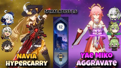 C Navia Hypercarry And C Yae Miko Aggravate Genshin Impact Abyss