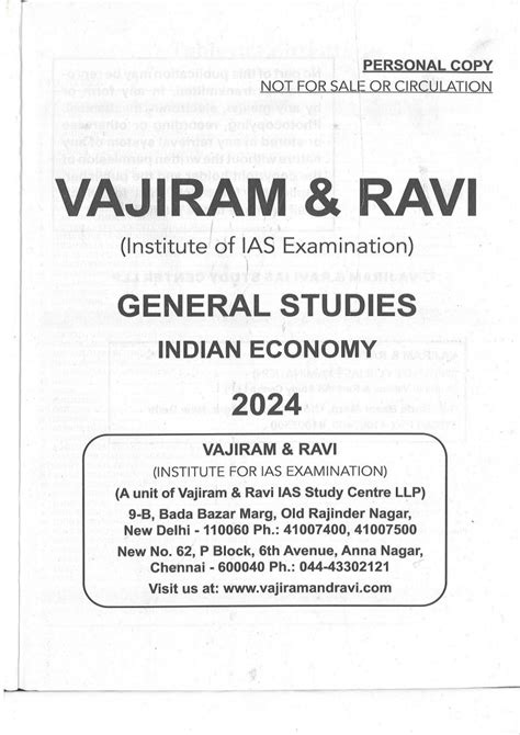 Vajiram And Ravi Indian Economy Gs Yellow Book 2024 English Medium