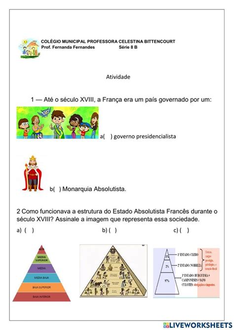 Revolu O Francesa Adaptada Worksheet