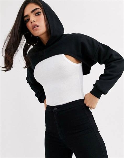 Asos Design Super Crop Hoodie Asos Kpop Fashion Outfits Sport Outfits Girl Fashion Crop Top