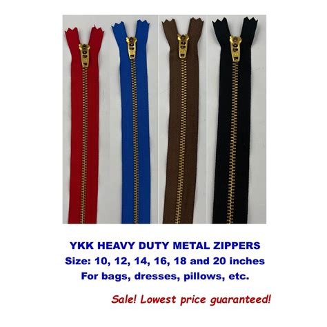 Ykk Heavy Duty Metal Zippers To Inches For Dresses And Bags