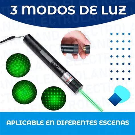 Puntero Laser Recargable Verde De Luz Alto Alcance 3 Modos En Venta En