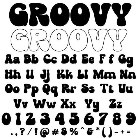 Groovy Font Svg Retro Groovy Alphabet Svg Vintage Font Svg Groovy