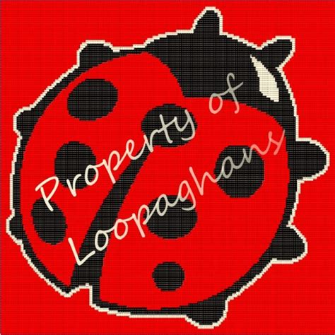 Lady Bug Crochet Pattern Afghan Graph Loopaghans Custom Crochet Gifts